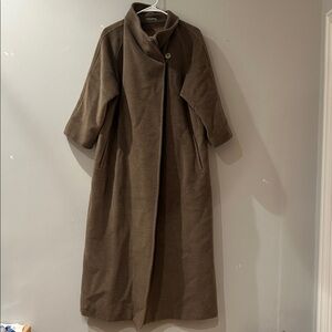 MaxMara Taupe Long wool cashmere Coat